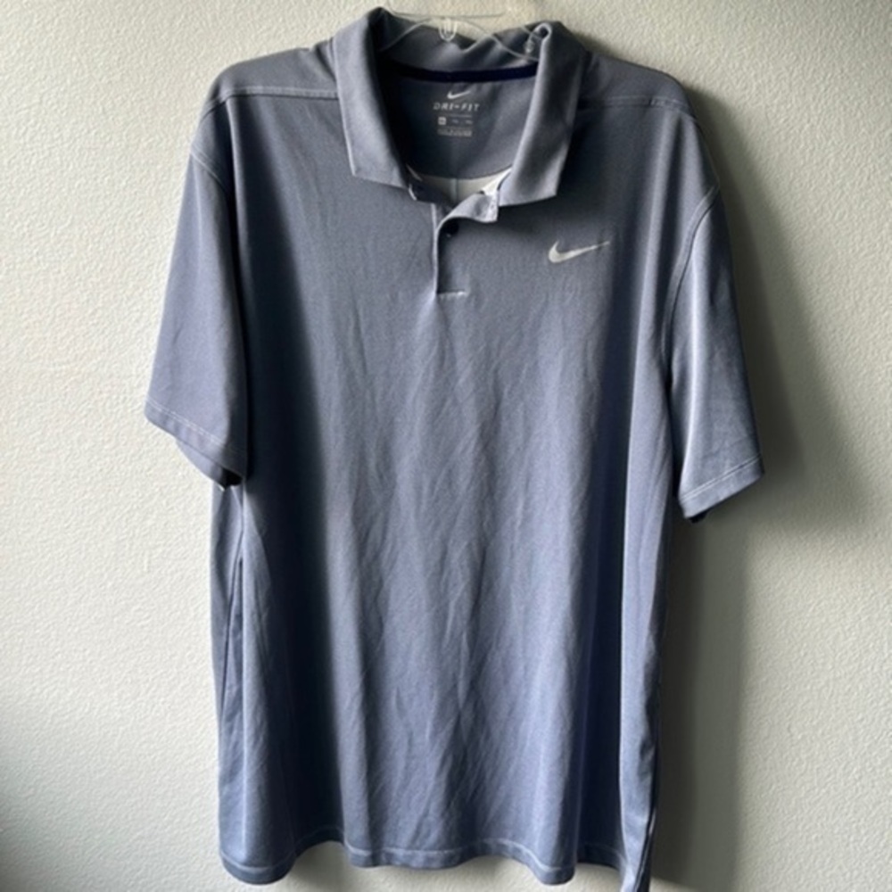 Nike shirt polo blue white dryfit golf athleisure casual shirt XXL